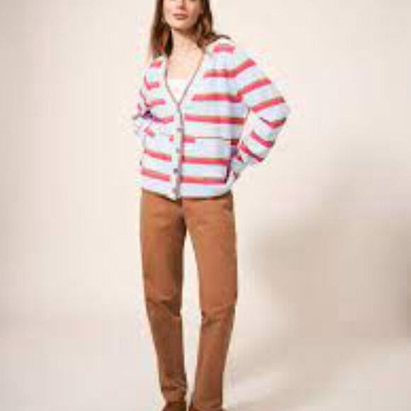 White Stuff Jamie Oversize Striped Cardigan With Pockets - UK 10 / US 6 - S/M - Picture 16 of 16